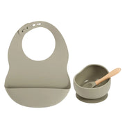 Colorful Silicone Feeding Set for Babies: Bib, Plate, Bowl & Spoon