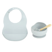Colorful Silicone Feeding Set for Babies: Bib, Plate, Bowl & Spoon