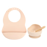 Colorful Silicone Feeding Set for Babies: Bib, Plate, Bowl & Spoon