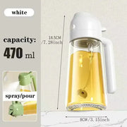 "Kitchen oil spray bottle for even and controlled oil distribution, perfect for cooking with less mess and waste."
