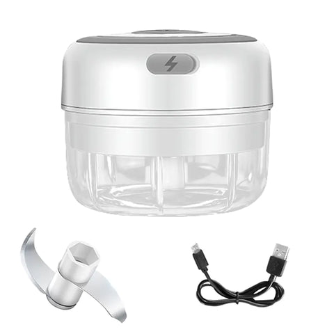 "Effortlessly mash garlic with the Mini USB Wireless Electric Garlic Masher. Compact, rechargeable, and easy to use, this kitchen tool saves you time and adds convenience, making garlic preparation quick and mess-free."

