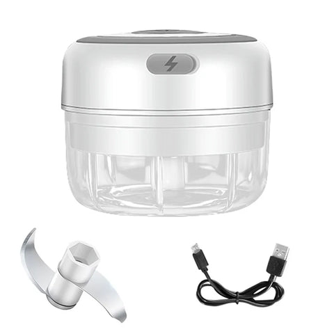 "Effortlessly mash garlic with the Mini USB Wireless Electric Garlic Masher. Compact, rechargeable, and easy to use, this kitchen tool saves you time and adds convenience, making garlic preparation quick and mess-free."

