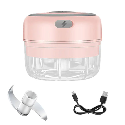 "Effortlessly mash garlic with the Mini USB Wireless Electric Garlic Masher. Compact, rechargeable, and easy to use, this kitchen tool saves you time and adds convenience, making garlic preparation quick and mess-free."

