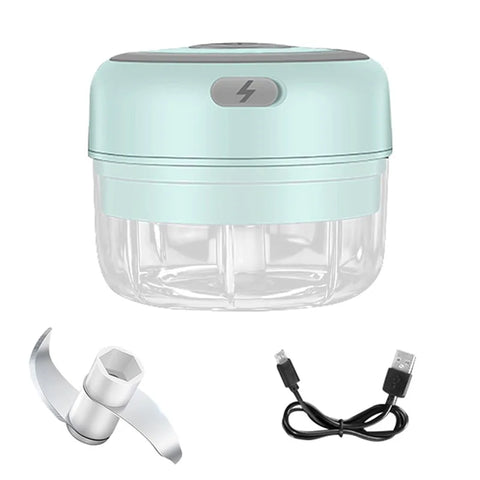 "Effortlessly mash garlic with the Mini USB Wireless Electric Garlic Masher. Compact, rechargeable, and easy to use, this kitchen tool saves you time and adds convenience, making garlic preparation quick and mess-free."

