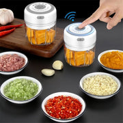 "Effortlessly mash garlic with the Mini USB Wireless Electric Garlic Masher. Compact, rechargeable, and easy to use, this kitchen tool saves you time and adds convenience, making garlic preparation quick and mess-free."


