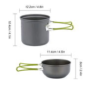 Ultralight Camping Pots Cookware Set Portable Outdoor Camp Cooking Tableware for Hiking Trekking Picnic Fishing Mountaineering