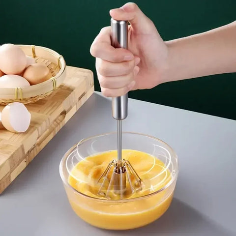 Kitchen Stainless Steel Whisk Hand Pressure Semi-automatic Egg Beater Self Turning Cream Mixer Baking Accessories
