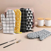 Oven Baking Gloves Oven Mitts Microwave Oven Gloves High-temperature Resistant Linen Gloves Kitchen Baking Tools Bakeware