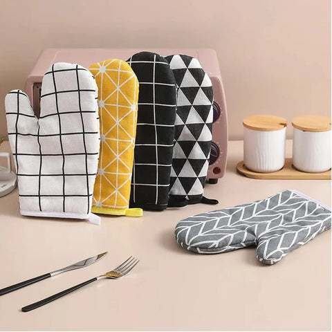 Oven Baking Gloves Oven Mitts Microwave Oven Gloves High-temperature Resistant Linen Gloves Kitchen Baking Tools Bakeware