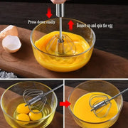 Kitchen Stainless Steel Whisk Hand Pressure Semi-automatic Egg Beater Self Turning Cream Mixer Baking Accessories