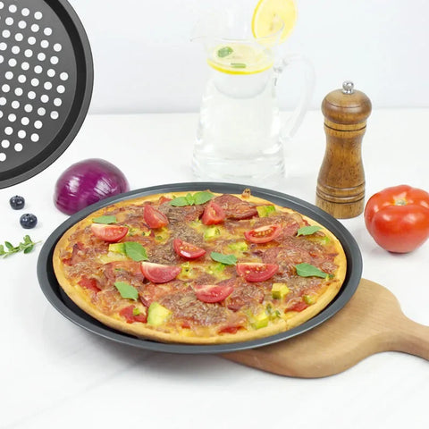 Pizza Baking Tray with Holes – Nonstick Carbon Steel Pan