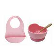 Colorful Silicone Feeding Set for Babies: Bib, Plate, Bowl & Spoon