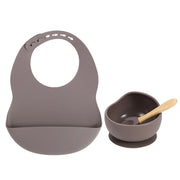 Colorful Silicone Feeding Set for Babies: Bib, Plate, Bowl & Spoon